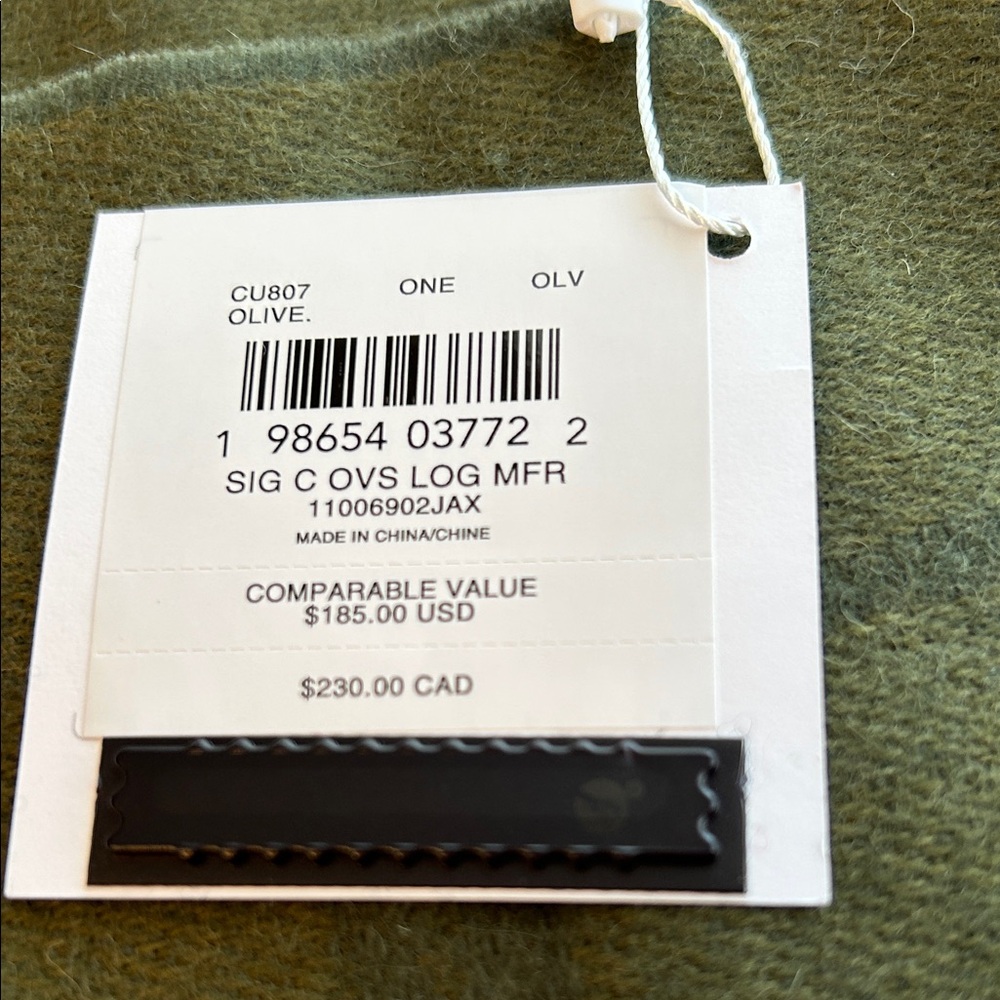 Coach Forest Green Signature Scarf NWT and Coach gift box. - Picture 3 of 4